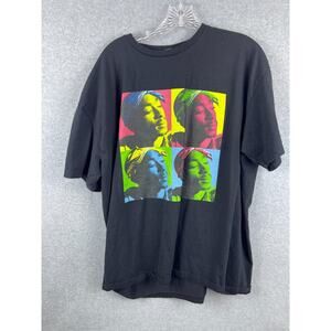 2Pac Pop Art Shirt Size 2XL Black Short‎ Sleeve Tee Rap Hip Hop 90s